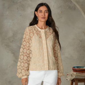 Frances Lace Button-down