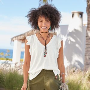 Lakelynn Ruffle Top. Petite